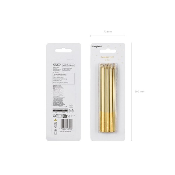 L�nga T�rtljus Guld 14 cm