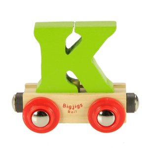 T�gbokstav i tr� - Diverse f�rger - Bokstav: K