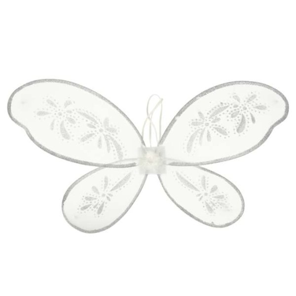 Änglakostym 3 delar Barnstorlek M 110-120 cm Vit/Silver Änglakostym 3 delar Barnstorlek M 110-120 cm Vit/Silver