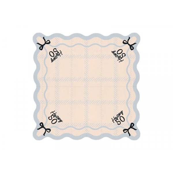 Servetter - Happy 50 - Svart/Vit - 12-pack