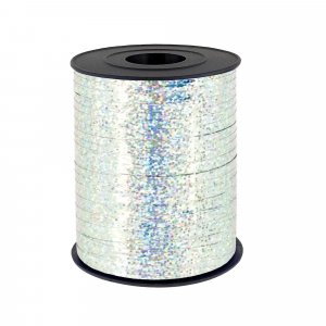 Paketsnöre/ballongsnöre - Holografisk silver - 225 m Paketsnöre/ballongsnöre - Holografisk silver - 225 m