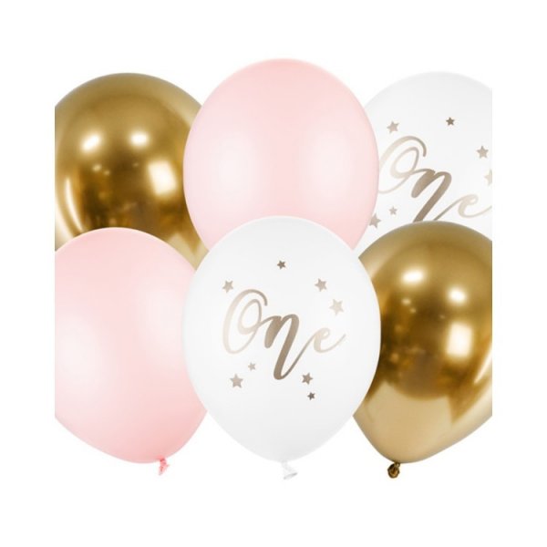 Ballonger One, Pastellrosa och guld