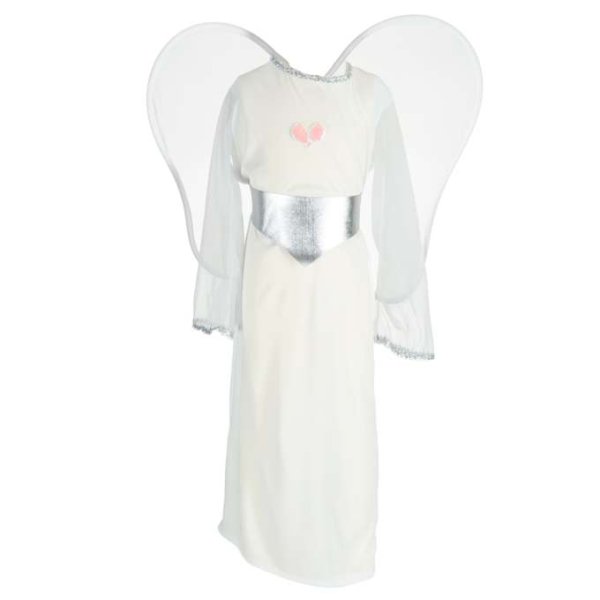 Änglakostym Barn M 110-120 cm Vit med Silverdetaljer - Maskeraddräkt Änglakostym Barn M 110-120 cm Vit med Silverdetaljer - Maskeraddräkt