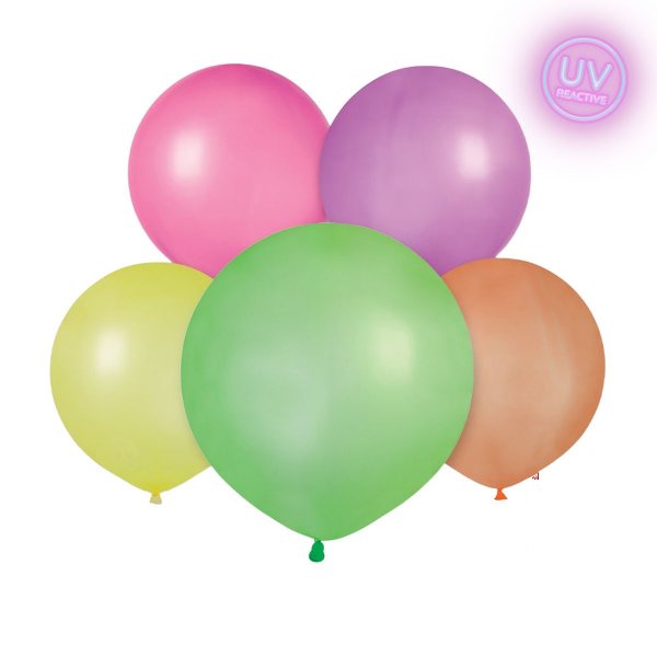 Latexballonger - Neon Mix - UV Glow - 48 cm