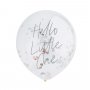 Konfettiballonger - Hello Little One - Silver/Rosgold - 5 st