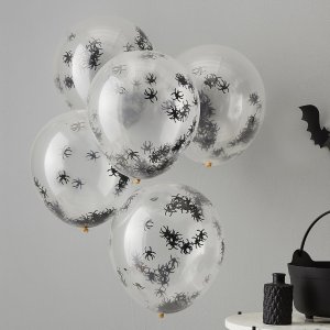 Konfettiballonger - Spiders - 5-pack