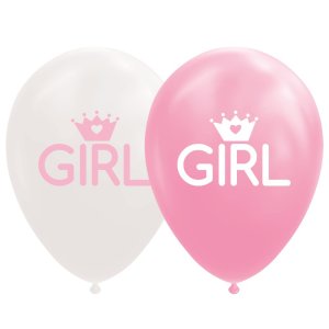 Ballonger - Daughter - Baby Pink/Vit - 30 cm - 8-pack
