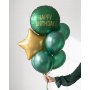 Folieballong - Happy Birthday - M�rkgr�n