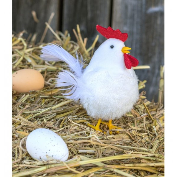 Dekorationsägg med hänge - Vit/Brun - 6-pack Dekorationsägg med hänge - Vit/Brun - 6-pack