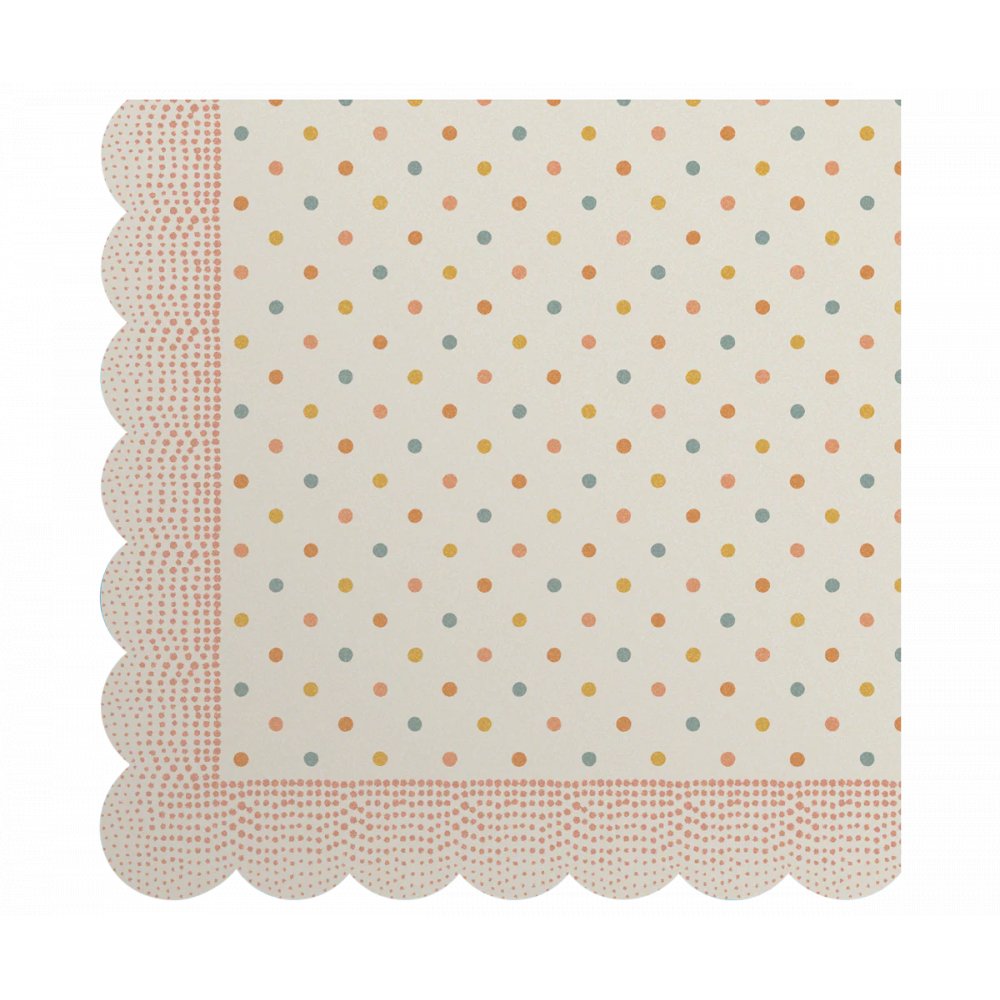 Små servetter - Multi Dots - Rosa -  20-pack - Servetter till dop, Dopdukning