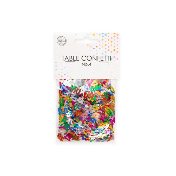 Bordskonfetti - Siffra 4 - Färgmix Metallic - 14g Bordskonfetti - Siffra 4 - Färgmix Metallic - 14g