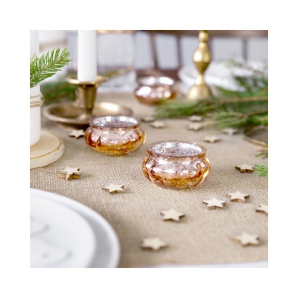 Ljuslykta Ros�guld av Glas