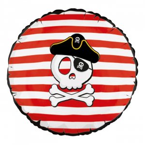 Folieballong - Pirattema - Hip Hip Ahoy - 18 tum