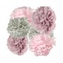 Pom pom gr�/lila/rosa 6-pack