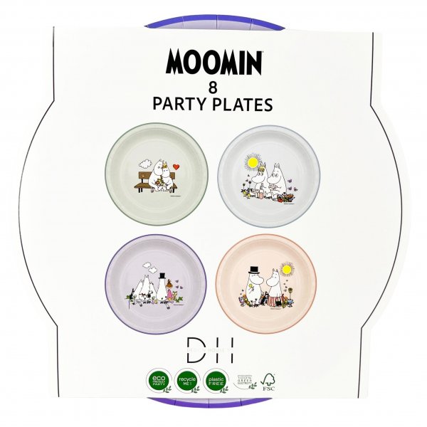 Papperstallrik Rund - Mumin 8-pack 23cm