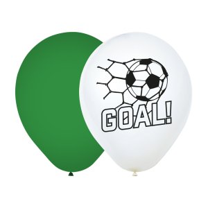 Ballonger - Fotboll - Vit/Gr�n - 30 cm - 8-pack