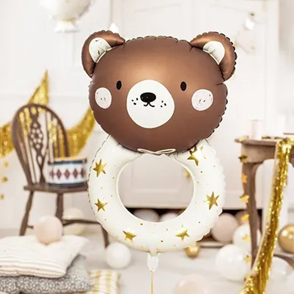 Folieballong - Skallra - Teddybjörn Folieballong - Skallra - Teddybjörn