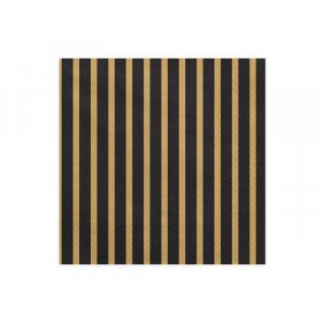Servetter - Ränder - Svart/Guld - 33x33 cm Servetter - Ränder - Svart/Guld - 33x33 cm