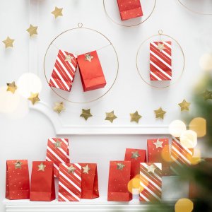 Adventskalender - 24 psar - Red & Gold Mix