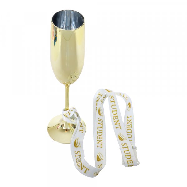 Champagneglas med band - Student - Guld Champagneglas med band - Student - Guld