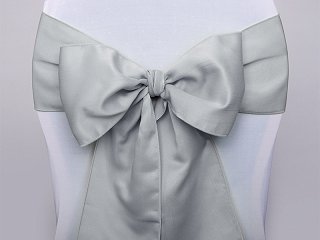 Stolsrosetter – 10-pack – Satin – Färg: Silver – Stolsrosetter, Stolsdekorationer