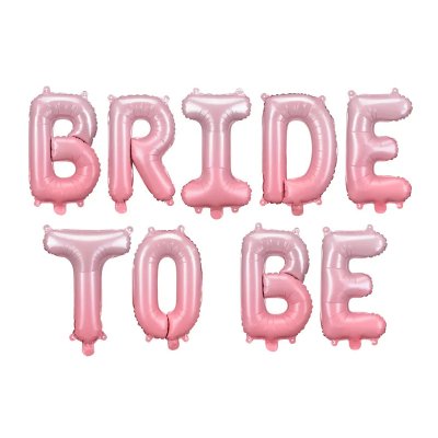 Bokstavsballonger - Bride to be - Rosa/Ombre