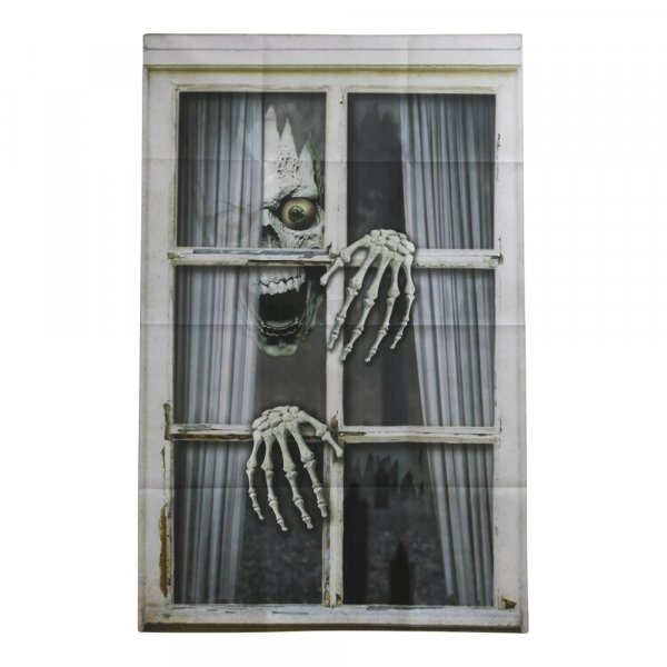 F�nsterdekoration - Halloween - D�skalle & H�nder - 120x80cm