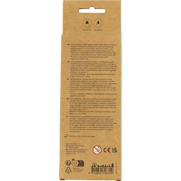 Textilpennor - 6-pack - Svart Textilpennor - 6-pack - Svart