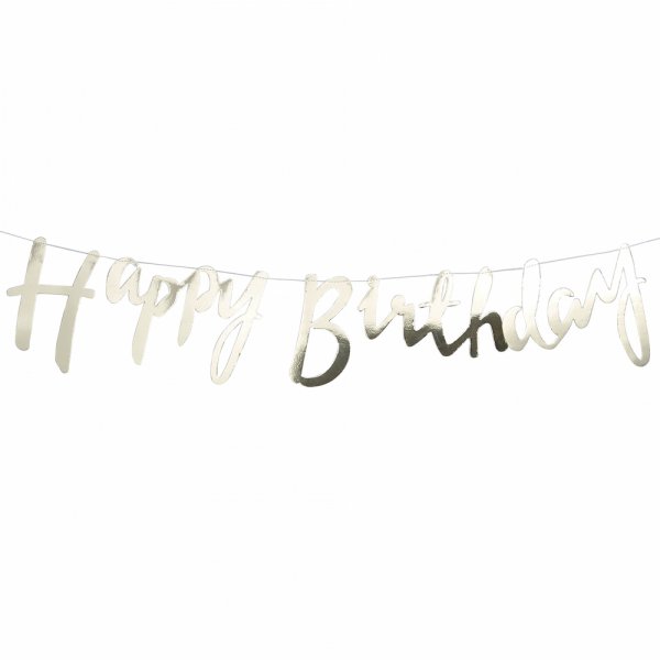 Backdrop - Happy Birthday - Guld Backdrop - Happy Birthday - Guld