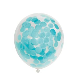 Konfettiballonger - Baby Bl� - 30 cm - 6-pack