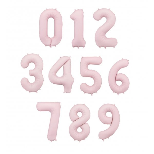 Sifferballong - Ljusrosa pastell - 86 cm