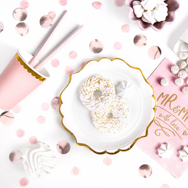 Desserttallrikar - Vita med guldkant - 6-pack Desserttallrikar - Vita med guldkant - 6-pack