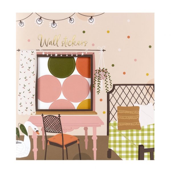 Vggstickers - Dots - Grn/Gul/Rosa