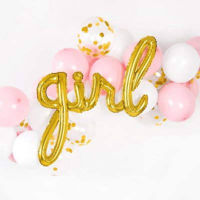 Folieballong - Girl - Guld
