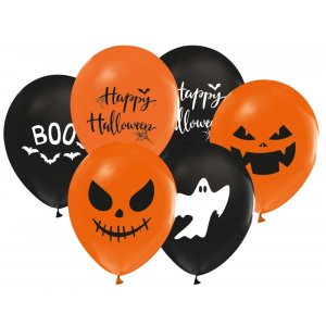 Ballongbukett - Halloween - Svart/Orange - 8 st