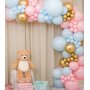 Ballongb�ge 5m, rosa, bl�, guld