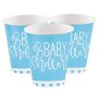 Pappmuggar - Baby Shower - Bl Hjrtan - 8-pack