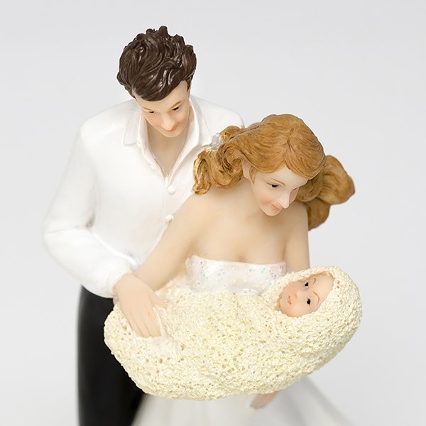 Cake topper - Brudpar med bebis