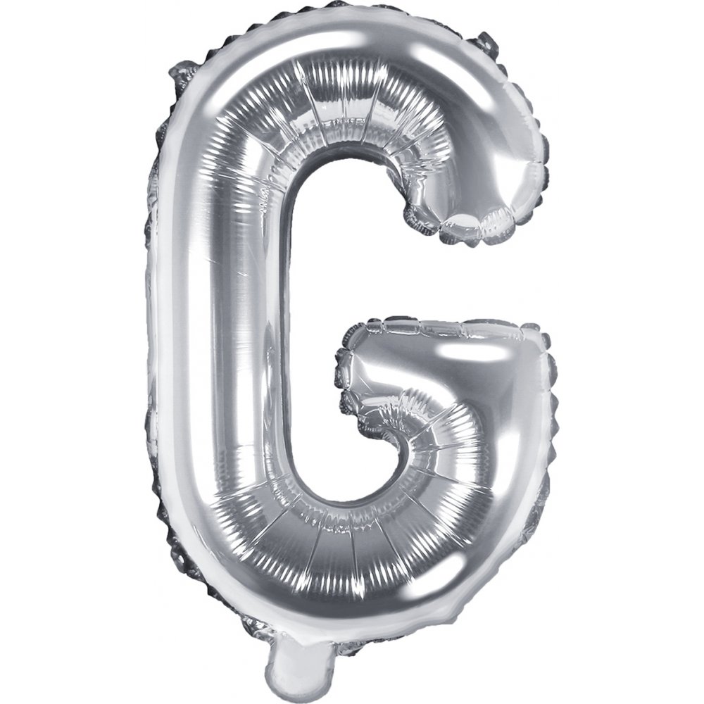 Bokstavsballonger – Silver – 35 cm – Bokstav: G – Bokstavsballonger, Ballonger