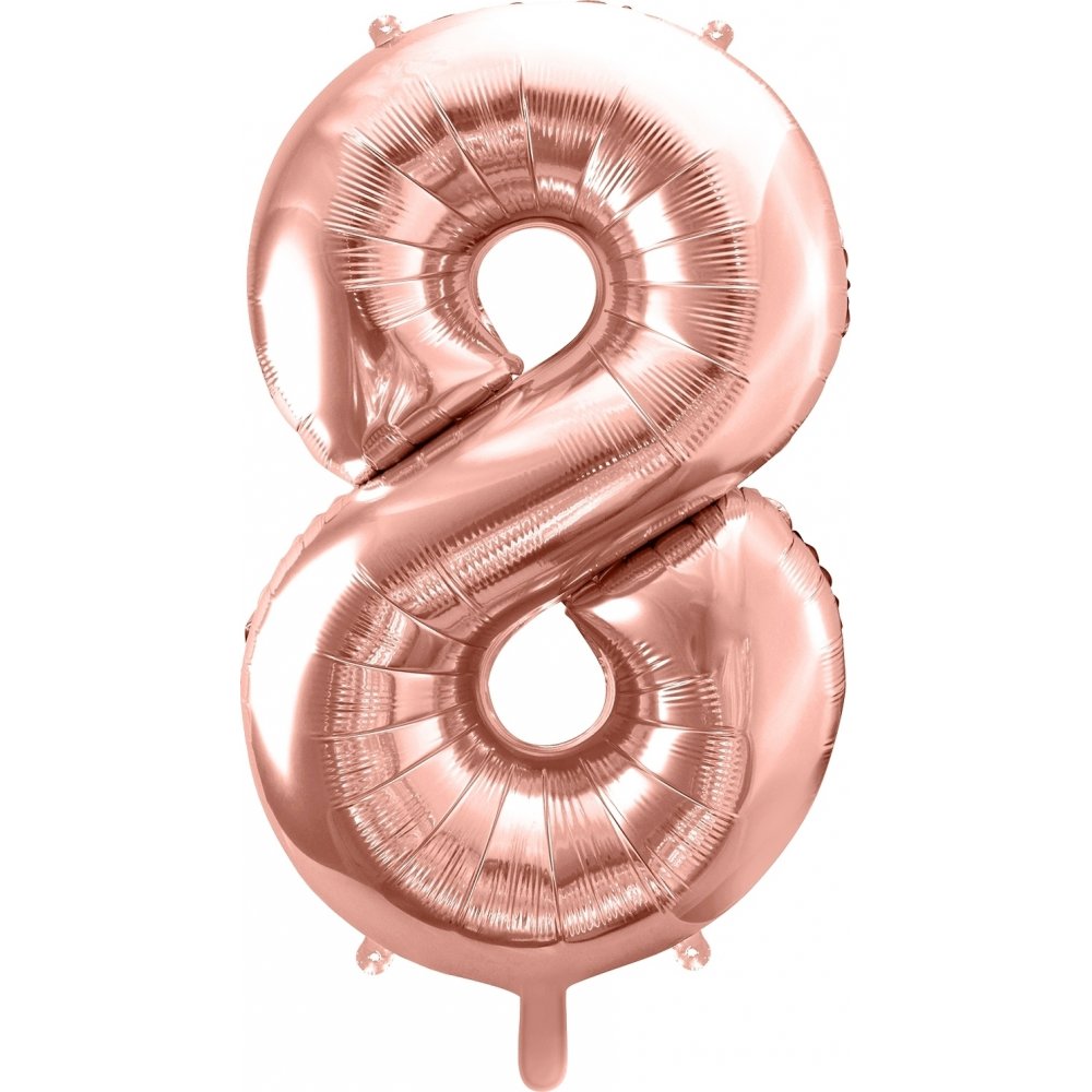 Sifferballong – Roséguld – 86 cm – Siffra: 8 – Sifferballonger, Ballonger