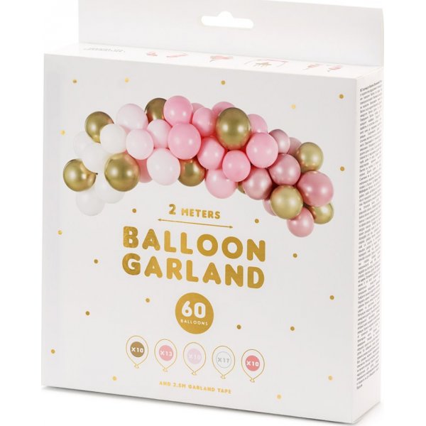 Ballongbåge - 2m - Rosa/Guld Ballongbåge - 2m - Rosa/Guld
