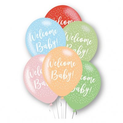 Ballonger - Welcome Baby - Pastellmix - 6-pack