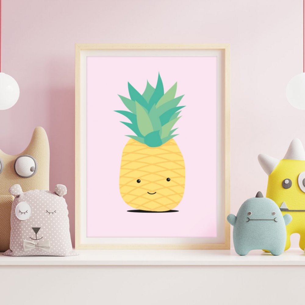 Poster – Pinky Pineapple – Storlek: A4 (210 x 297mm)
