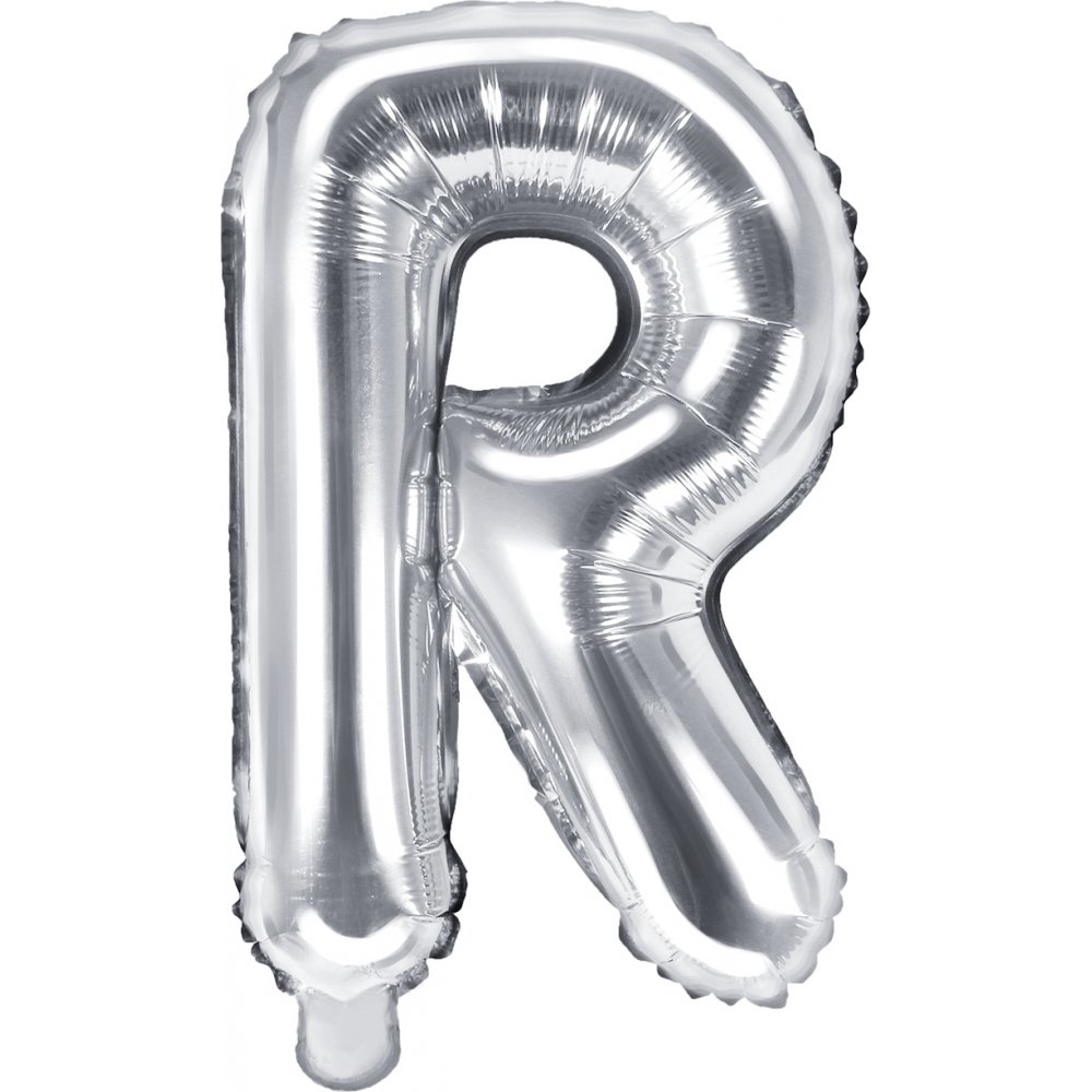 Bokstavsballonger – Silver – 35 cm – Bokstav: R – Bokstavsballonger, Ballonger