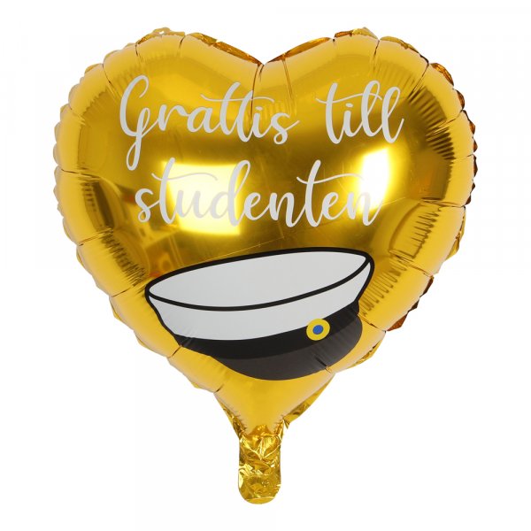 Folieballong - Hj�rta - Grattis till studenten