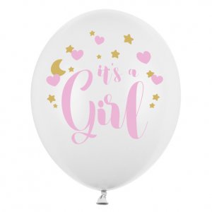 Ballonger - Pastellvit - It's a girl - 6-pack