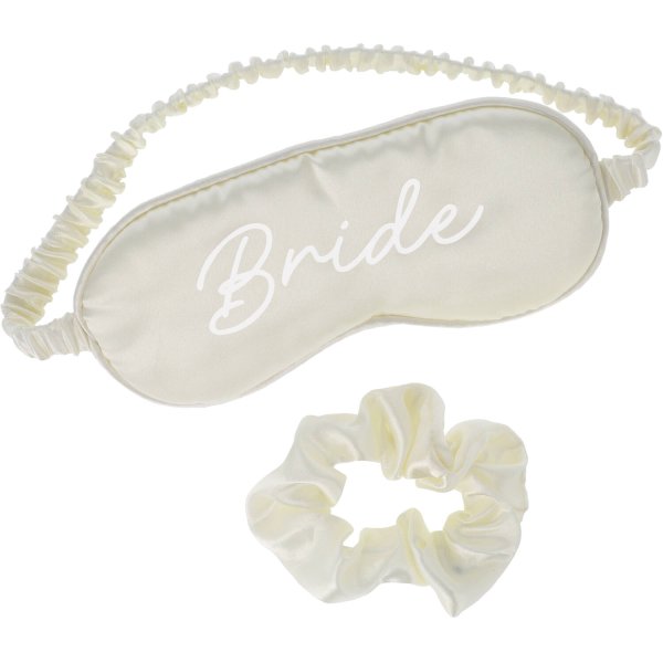 Sovmask med scrunchie - Bride - Vit Sovmask med scrunchie - Bride - Vit