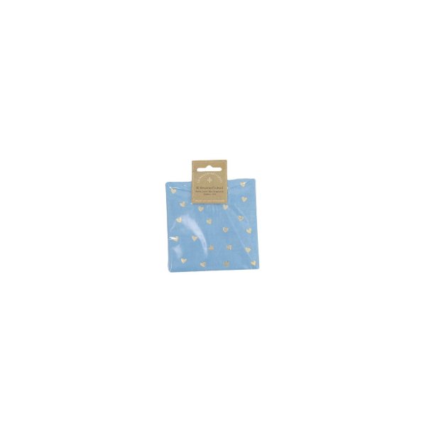Kaffeservetter med hj�rtan - Bl� - 20-pack