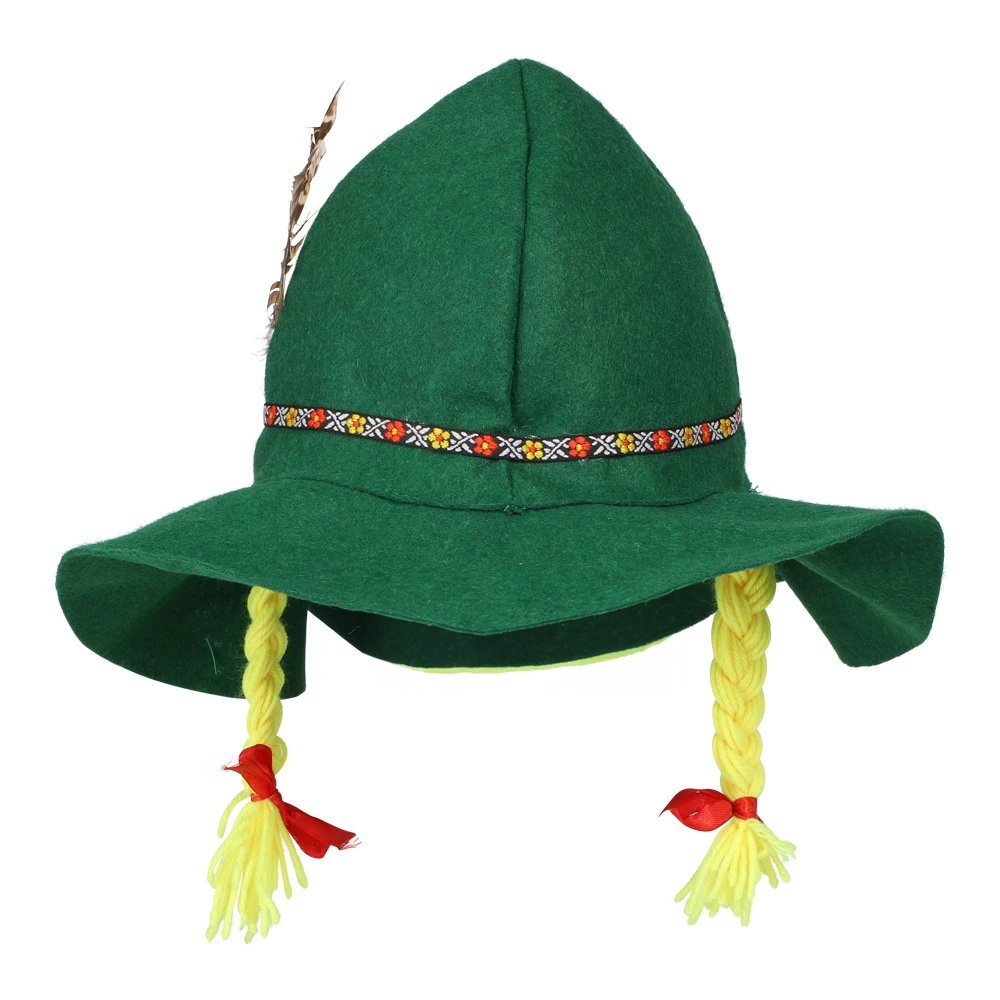 Hatt med flätor - Oktoberfest - Grön - Utklädnad till oktoberfest, Oktoberfest
