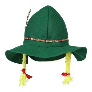 Hatt med fl�tor - Oktoberfest - Gr�n
